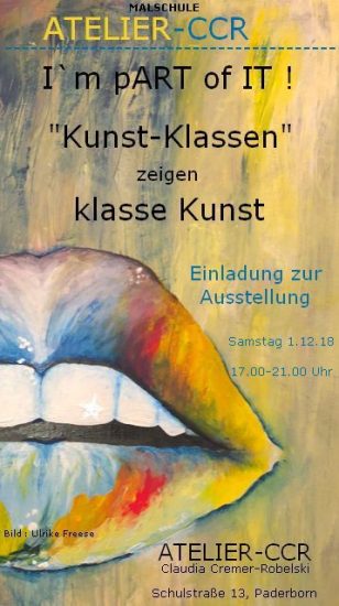 Ausstellung der Arbeiten von Malkursteilnehmern,  ATELIER-CCR, Schulstrasse 13, PB